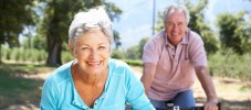 Senior couple on country bike ride