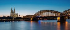 View Of Bridge Over River At Dusk