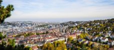 Aerial view of Stuttgart cityscape, Baden Wurttemberg, Germany