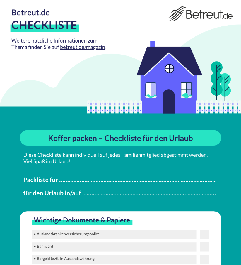 Packliste für den Urlaub
