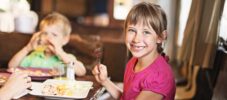 Family enjoying dinner